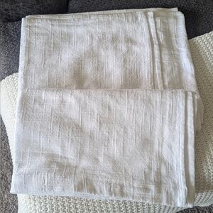 Threshold White Shower Curtain Textured Fabric